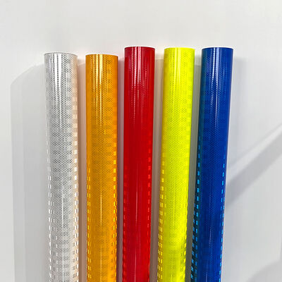 バス交通標識用の視認性の高い蛍光ライムイエローグリーンアクリルプリズム反射シート