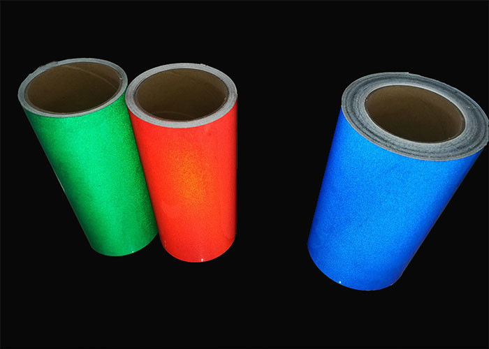 いろいろな種類の交通標識のための高輝度青緑の白い反射ビニール1.24m * 45.7m